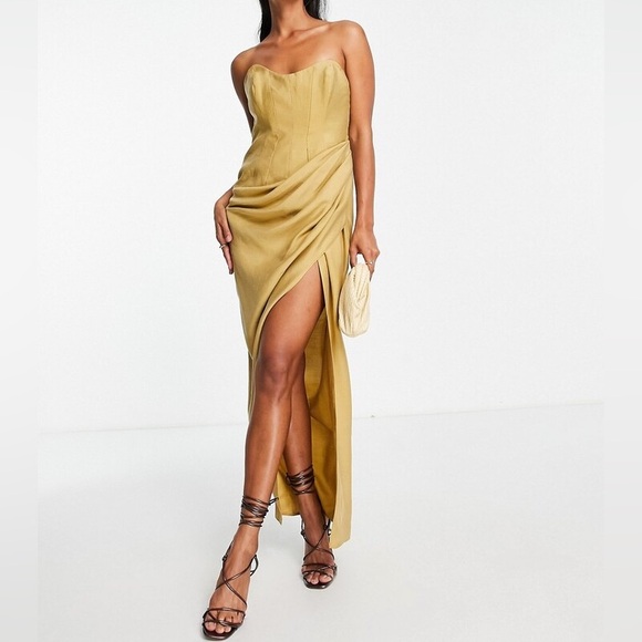 ASOS Corset Bandeau Midi Dress - Picture 1 of 4